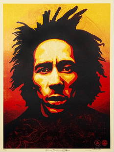 SHEPARD FAIREY 'Bob Marley Print' Screen Print: 'Bob Marley Print' by Shepard Fairey, 2014 Collab with legendary rock music photographer Dennis Morris. Originally only offered during Known Gallery show on April 1, 2014. 18 x 24 Inches Screen print