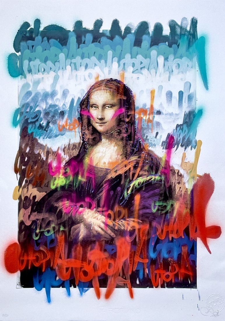 UTOPIA 'Mona Lisa' Hand-Painted Giclée print (1 of 10)