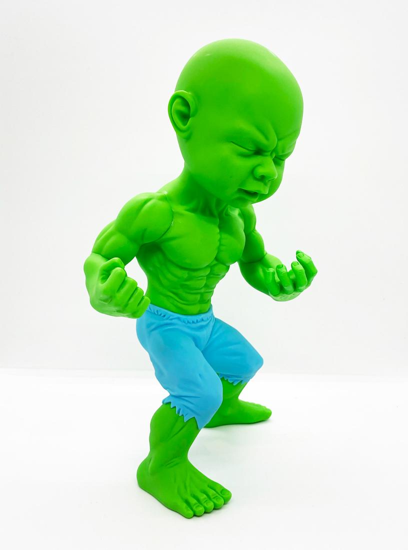RON ENGLISH 'Temper Tot (Mad Lad)' (green) Vinyl Art: 'Temper Tot' by Ron English, 2020 Designer art sculpture from PoPaganda. Green 'Mad Lad' edition. 10 Inches (figure) 11 x 7.5 x 6.8 Inches (box) Collectible designer vinyl art figure. Limited Edition 