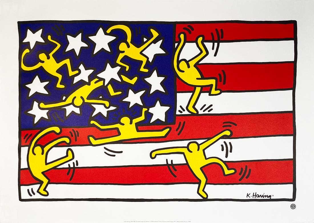 KEITH HARING 'American Flag' Offset Lithograph (1997) (1 of 8)