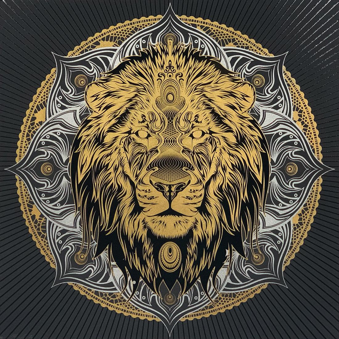 CHRIS SAUNDERS 'Lion Mandala' Screen Print (1 of 9)