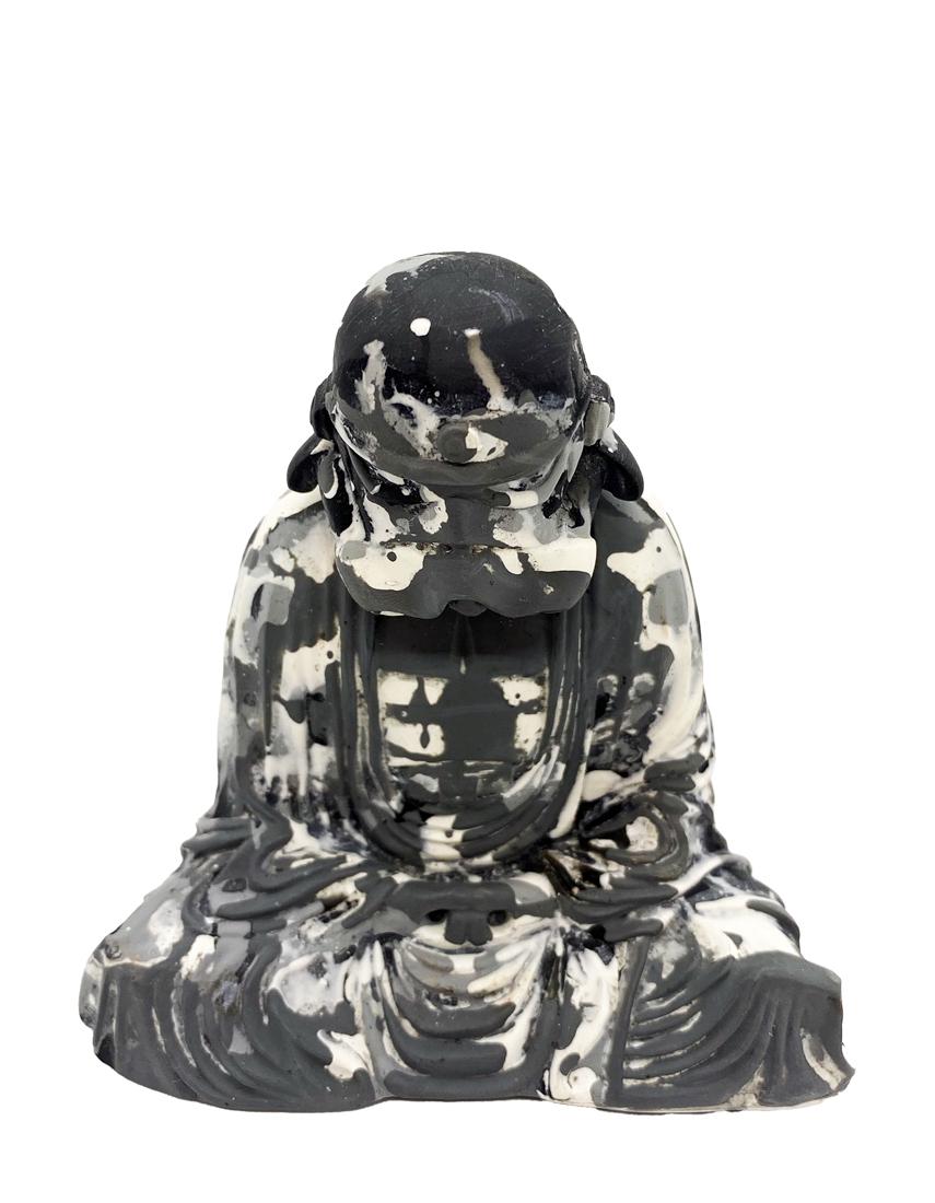 RYCA 'Zen Trooper (Arctic Camo)' HPM Resin Statuette: 'Zen Trooper (Arctic Camo)' by Ryan Callanan aka RYCA, 2021 4 x 2.5 x 4 Inches Hand-cast solid resin, hand-painted statuette. Each sculpture is unique. Hand-Painted Multiple edition of 15 (#4/15) Sign