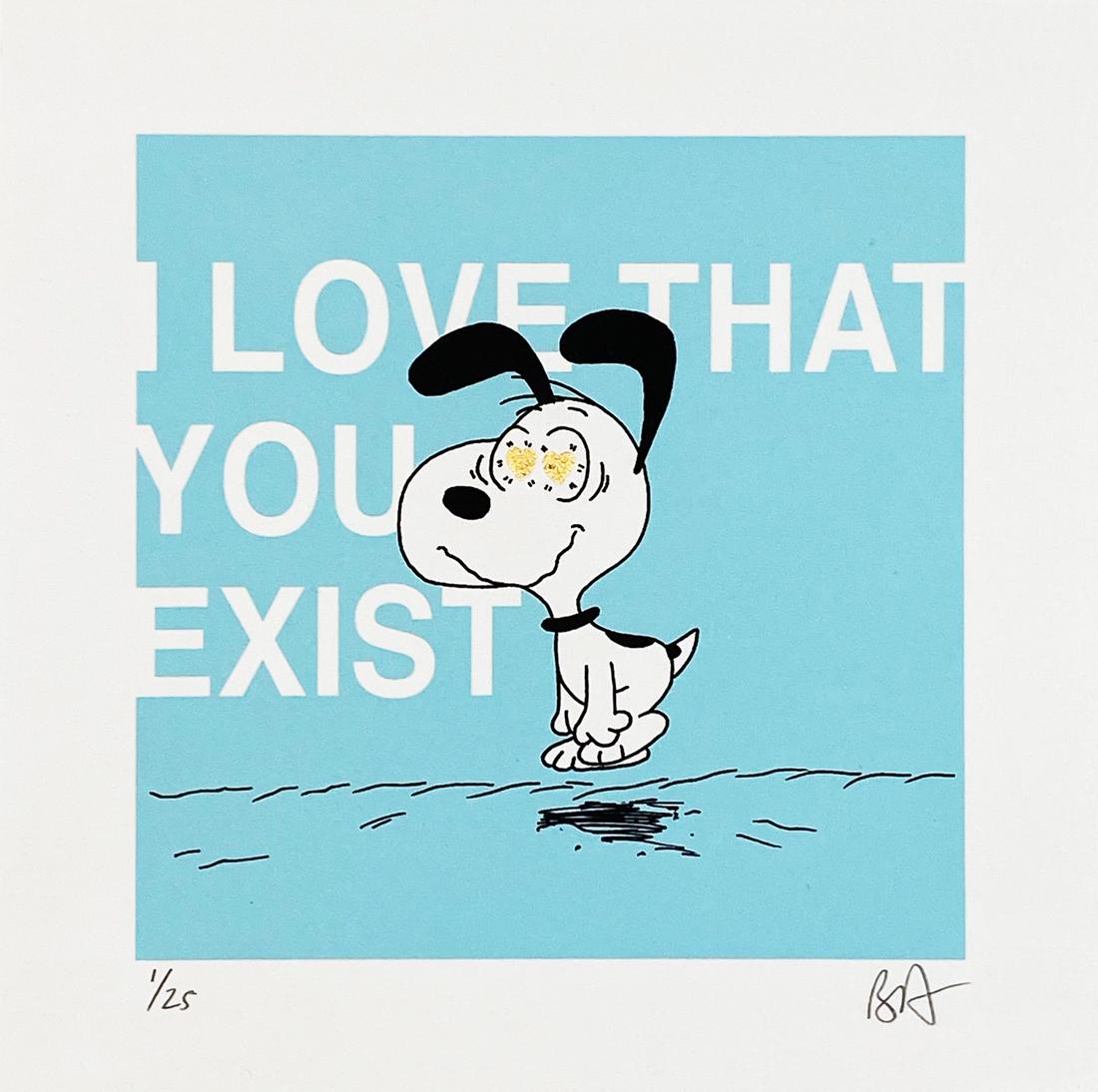 BENCH ALLEN 'I Love That You Exist' Screen Print w/Gold (1 of 7)