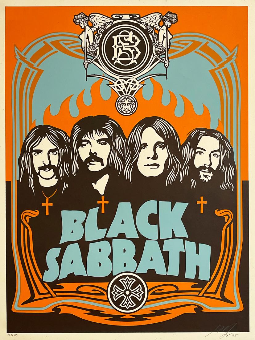 SHEPARD FAIREY 'Black Sabbath' (orange) Screen Print (1 of 9)