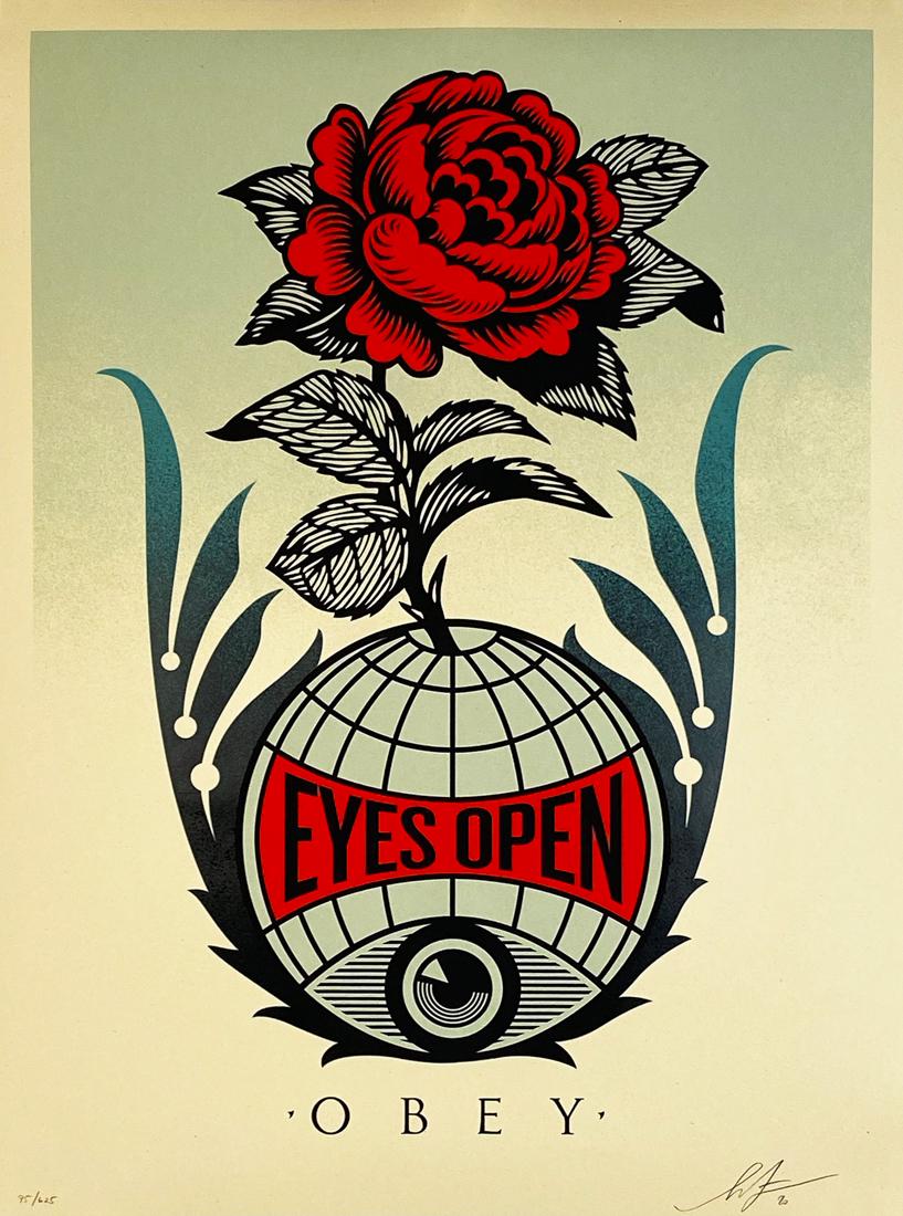 SHEPARD FAIREY 'Eyes Open' Screen Print (1 of 9)