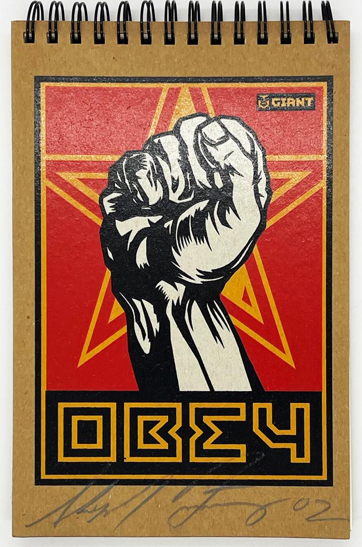SHEPARD FAIREY 'Obey Fist' Hand-Signed Sketchbook (1 of 7)