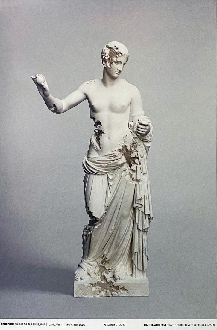 DANIEL ARSHAM 'Quartz Eroded Venus de Arles' Offset: 'Quartz Eroded Venus de Arles' by Daniel Arsham, 2019 Original release from the artist's exhibition at Galerie Perrotin, NYC, 2020. 23.5 x 35.5 Inches Offset lithograph on 300gsm fine art paper with s