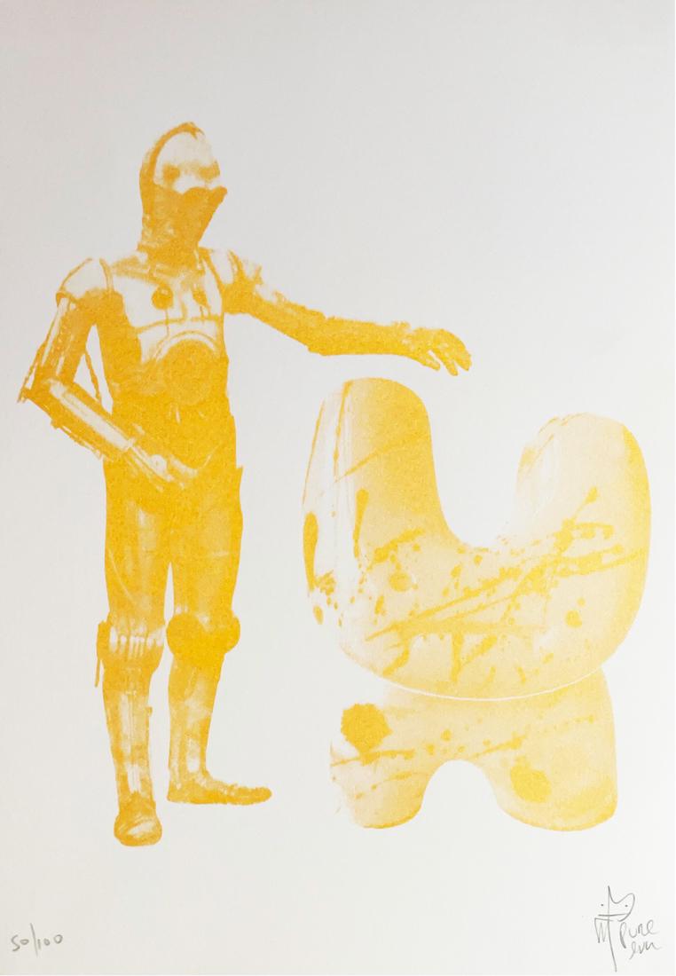 PURE EVIL 'These Are Not the Droids...' Screen Print: 'These Are Not the Droids You're Looking For...' by Pure Evil, 2020 13.75 x 19.5 Inches Screen print on 330gsm Fedrigoni fine art paper. Limited Edition of 100 (#50/100) Signed and numbered by the art