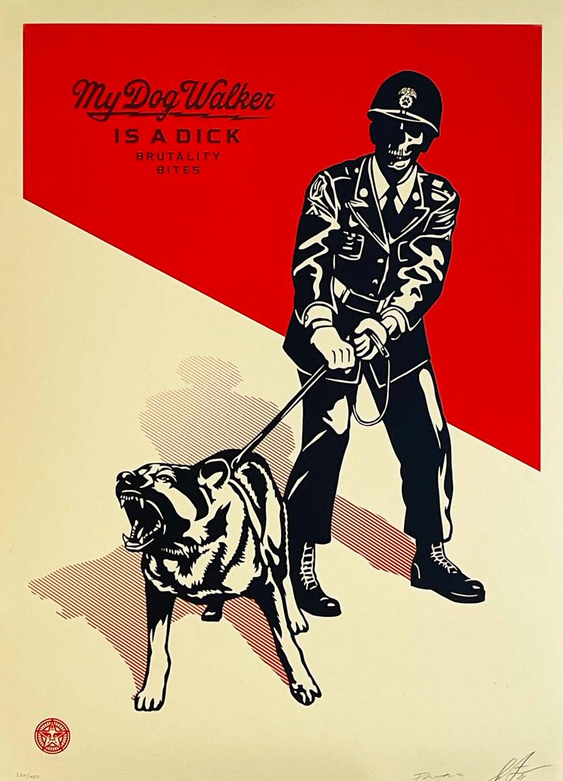 SHEPARD FAIREY 'Sadistic Dog Walker' Screen Print (1 of 9)