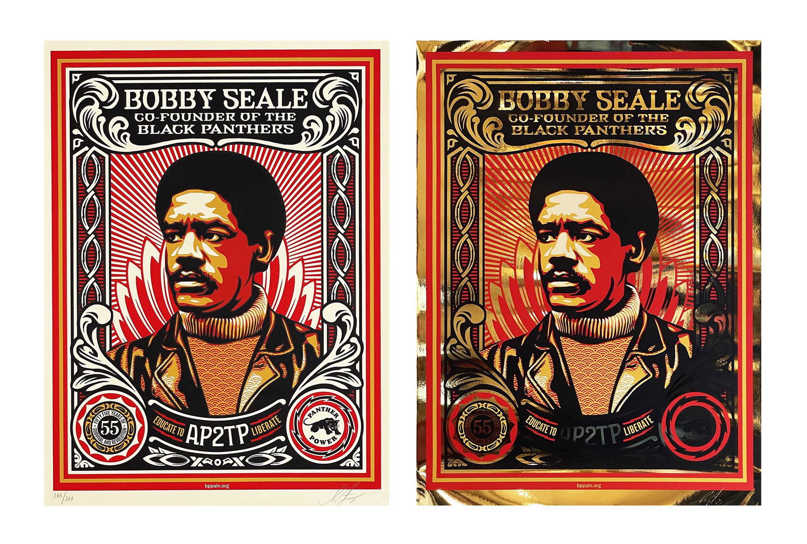 SHEPARD FAIREY 'Bobby Seale: Educate to Liberate' 2-Print SET (1 of 18)