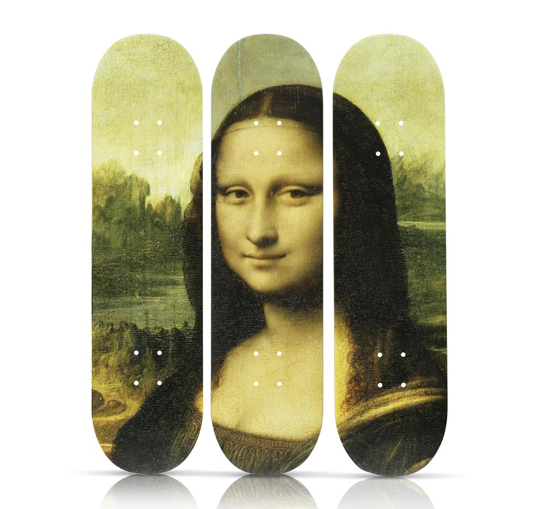LEONARDO da VINCI (after) 'Mona Lisa' Triptych Skateboard Deck Set (1 of 7)