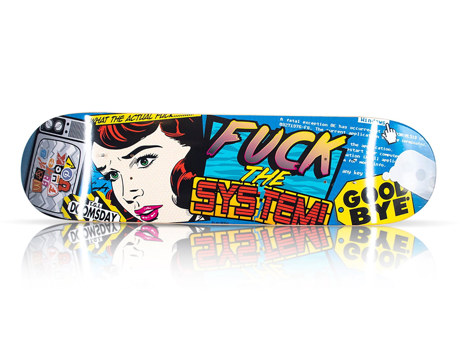 DENIAL x 1xRUN 'Fuck the System' Skateboard Deck (1 of 4)