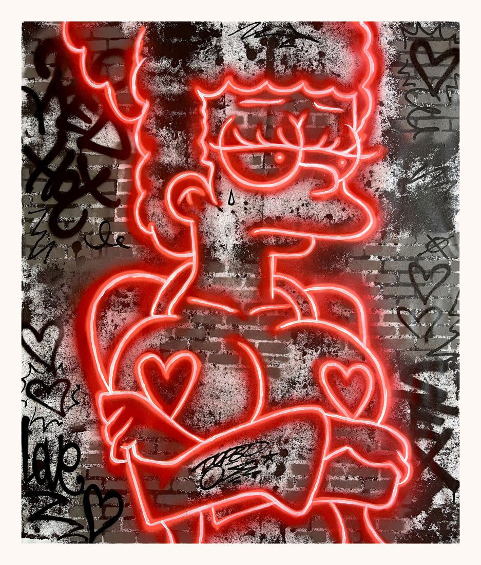 DOPED OUT M 'Marge x Red Light' Original on Canvas (1 of 12)