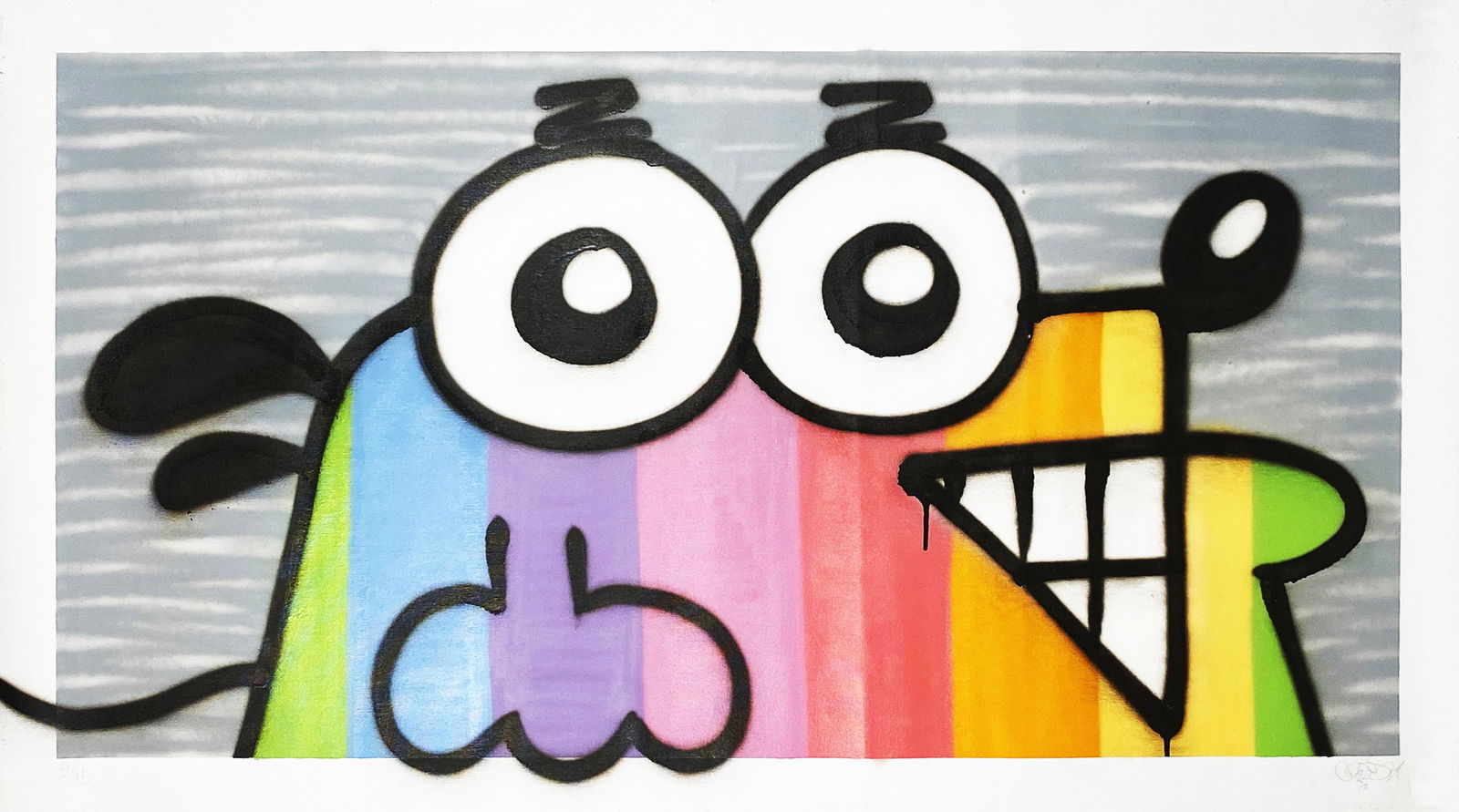 CREYZ 'All Colours are Beautiful' Hand-Painted Multiple: 'All Colours are Beautiful' by CreyZ, 2020 27.2 x 47.2 Inches 69 x 69 Centimeters Original acrylic spray paint on 370gsm cotton canvas. Hand-Painted Multiple edition of 15 (#9/15) Signed and numbered