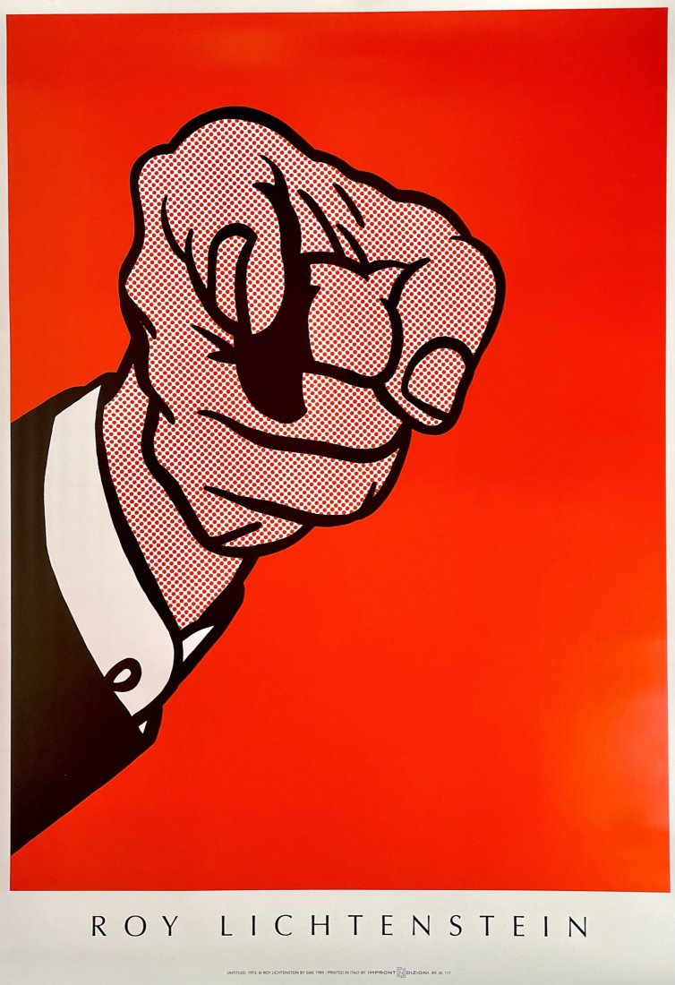 ROY LICHTENSTEIN 'Untitled (Finger Pointer)' Offset Lithograph (1 of 5)