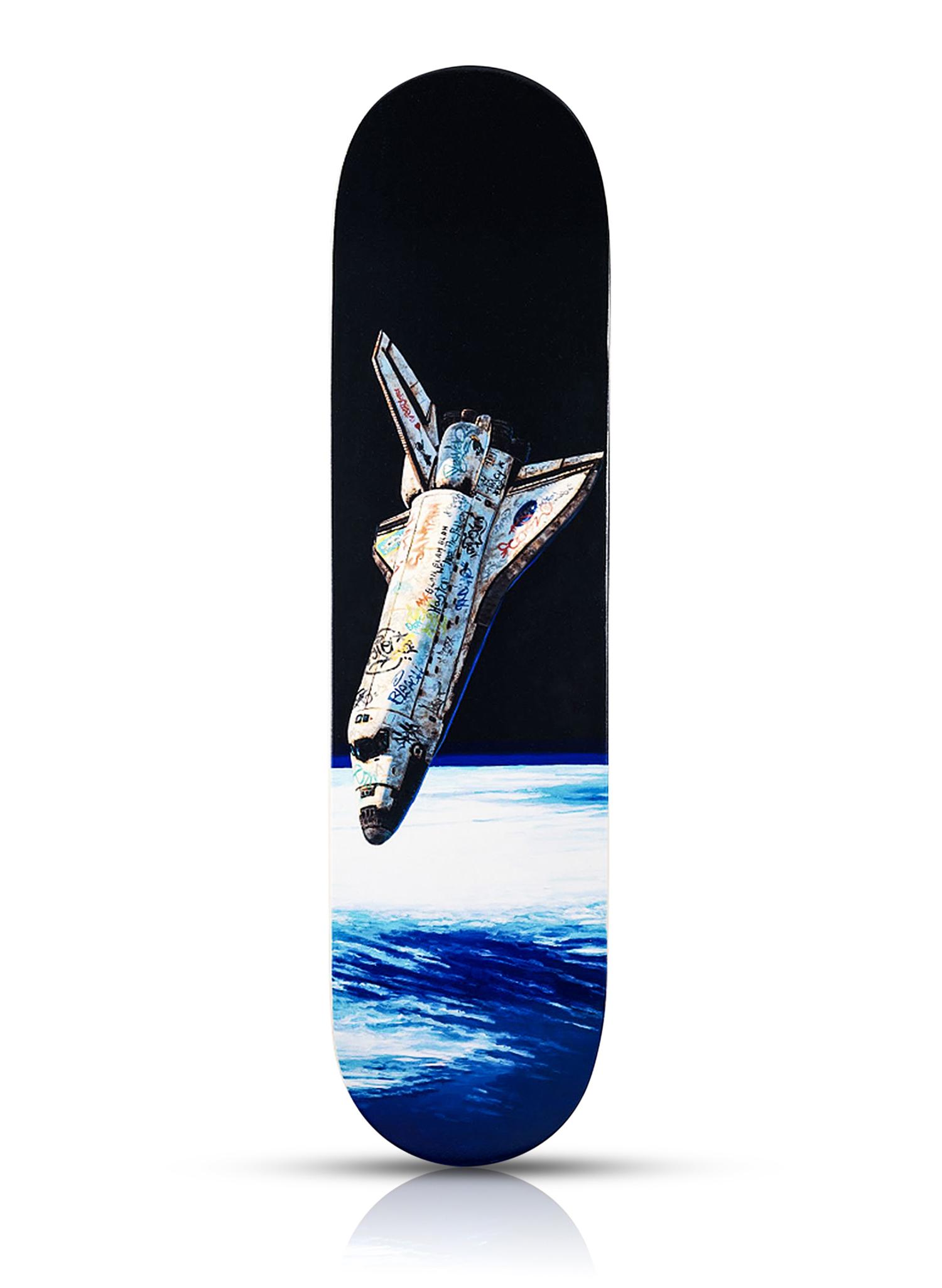 JOSH KEYES x Skateptych 'Tin Can' Skateboard Deck: 'Tin Can' by Josh Keyes, 2019 Limited Edition Skateboard deck collab. with Skateptych. 8 x 31.5 Inches Screen print on 7-ply Canadian Maple hardwood skate deck. Limited Edition of 100 (#48/100) Hand-s