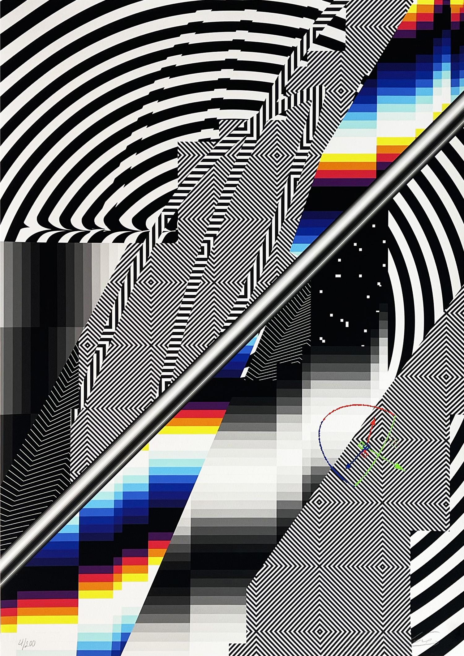 FELIPE PANTONE 'Optichromie 112p' Giclee Print: 'Optichromie 112p' by Felipe Pantone, 2022 Limited Edition print collab. with Beyond the Streets. 27.5 x 19.75 Inches 70 x 50 Centimeters Giclee print on 100% cotton 300gsm Archival Cold Press fine ar