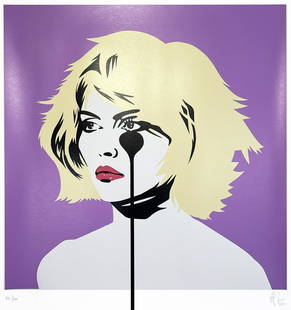 PURE EVIL 'Blondie: Heart of Glass' Screen Print: 'Blondie: Heart of Glass' by Pure Evil, 2022 Lilac variant. 27.5 x 29.5 Inches 70 x 75 Centimeters 4-color screen print on 330gsm Fedrigoni fine art paper. Limited Edition of 100 (#94/100) Signed and