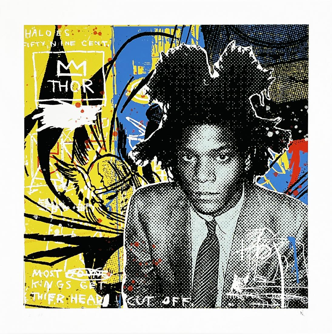 MARLY McFLY 'Crown' Archival Pigment Print: 'Crown' by Marly McFly, 2022 The artist's homage to street art legend Jean-Michel Basquiat. Rare oversized variant. 20 x 20 Inches 50.8 x 50.8 Centimeters Archival pigment print on 290gsm Moab Entrada