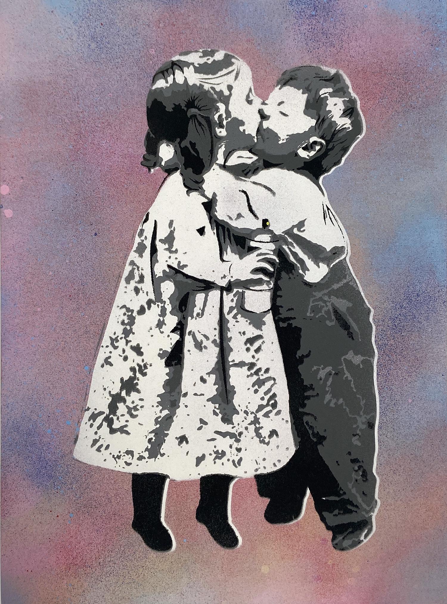 SAGE 'Kids in Love' Unique Original Spray/Stencil on Wood (1 of 9)