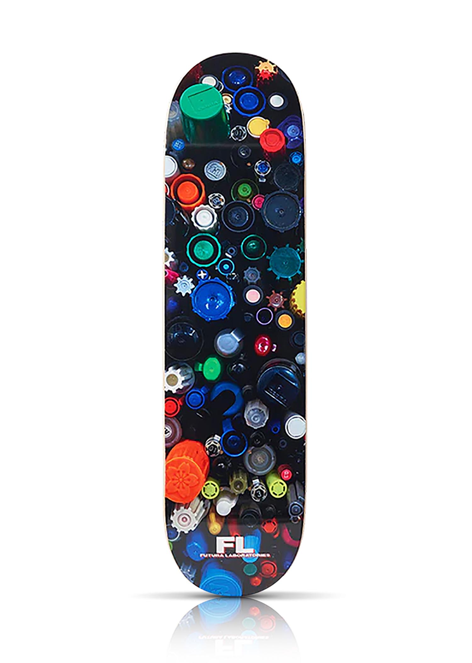 FUTURA 'FL Markers' Skateboard Deck: 'FL Markers' by Futura, 2022 Limited Edition skateboard deck based on the artist's collection of markers! 8.25 x 31.875 Inches Screen print on 7-ply Hard Rock Canadian Maple skate deck. Limited Editio