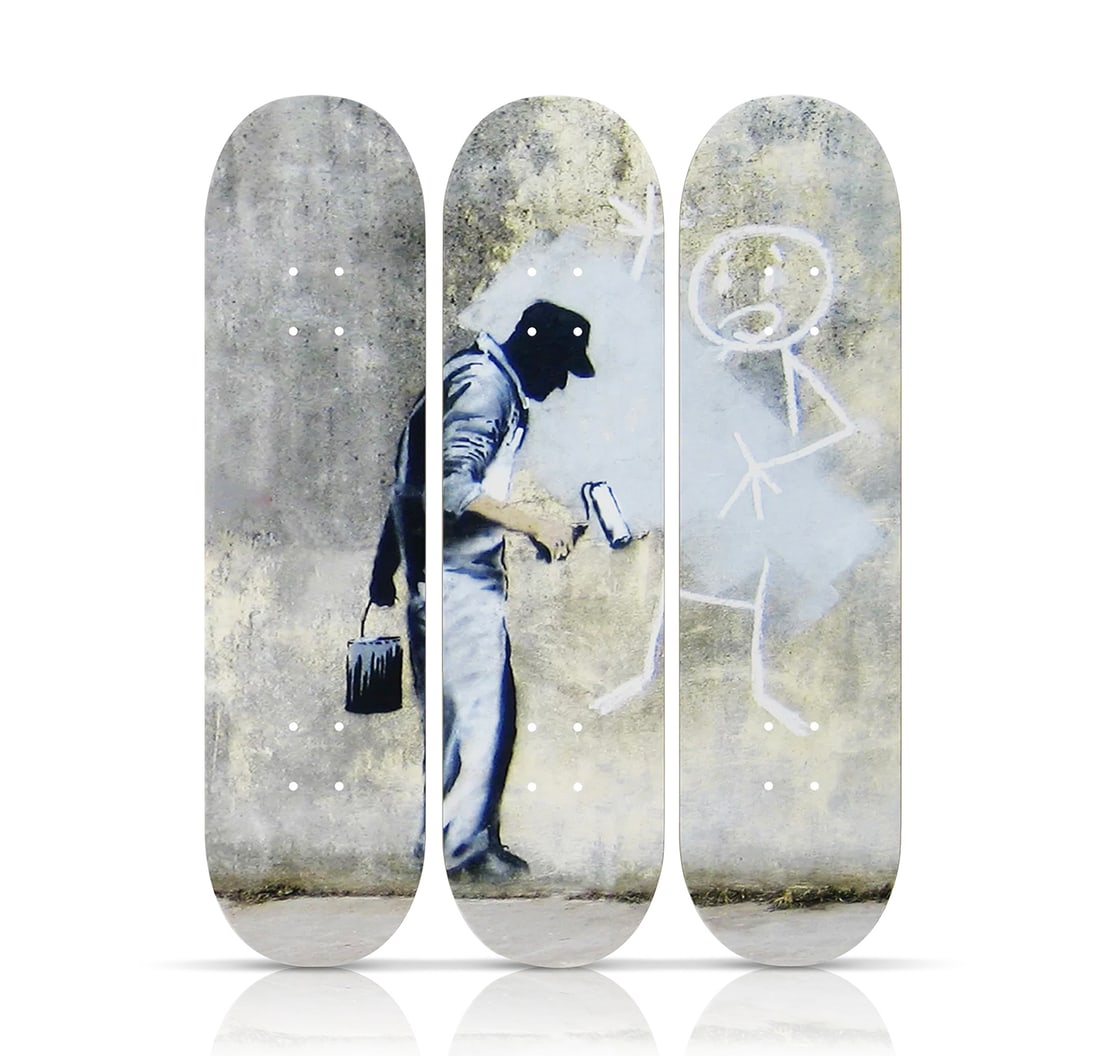 BANKSY 'Grey Ghost' (2019) Triptych Skateboard Deck Set (1 of 11)