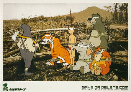 BANKSY 'Greenpeace: Save or Delete' (2002) Lithograph Poster: 'Greenpeace: Save or Delete' by Banksy, 2002 Limited edition project collab. with Third Planet. 17 x 23.5 Inches 43.2 x 59.7 Centimeters Commissioned from Banksy by Greenpeace. Print was recalled afte