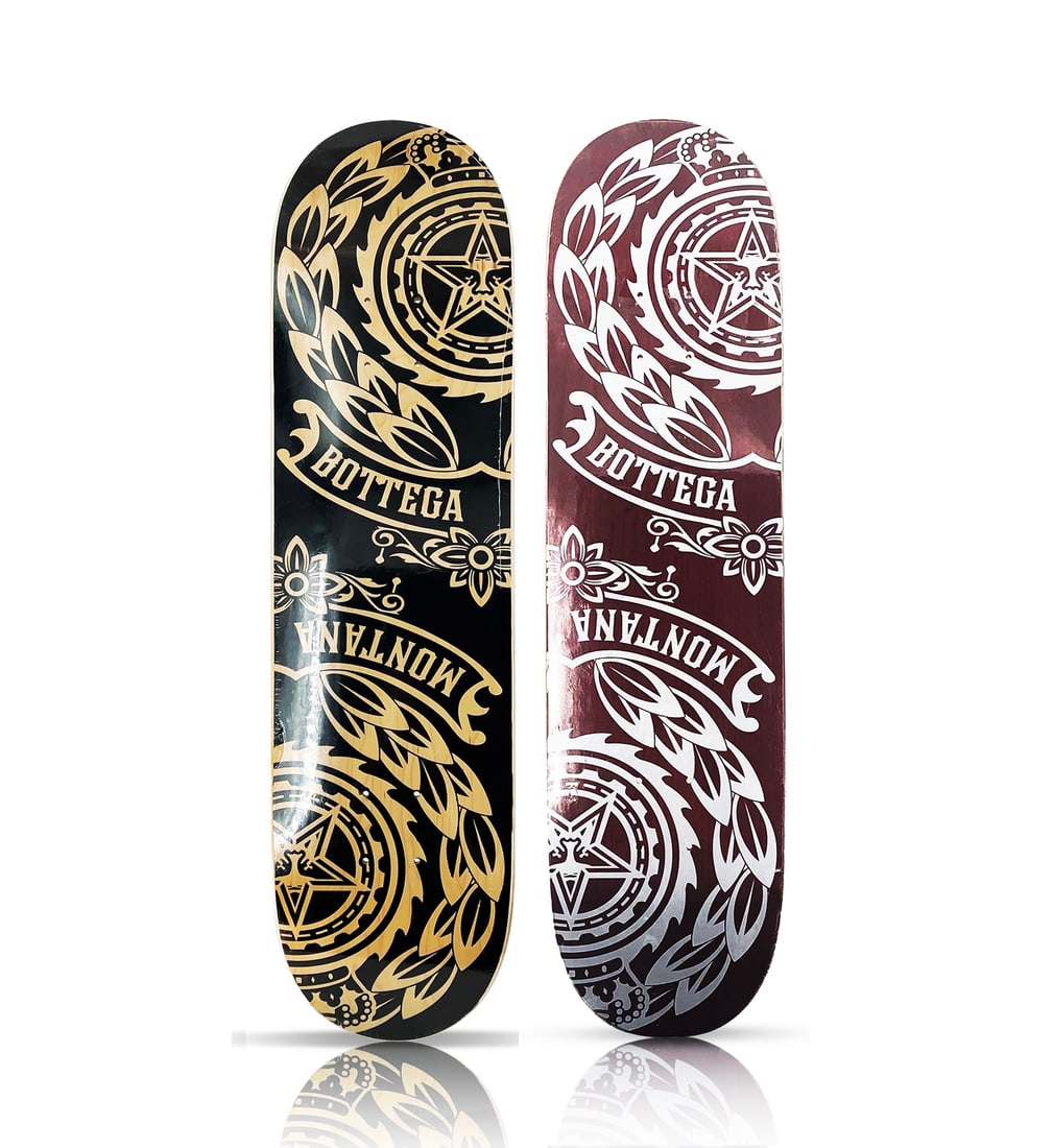 SHEPARD FAIREY 'Obey x Bottega Montana' (2007) Diptych Skateboard Deck Set (1 of 7)