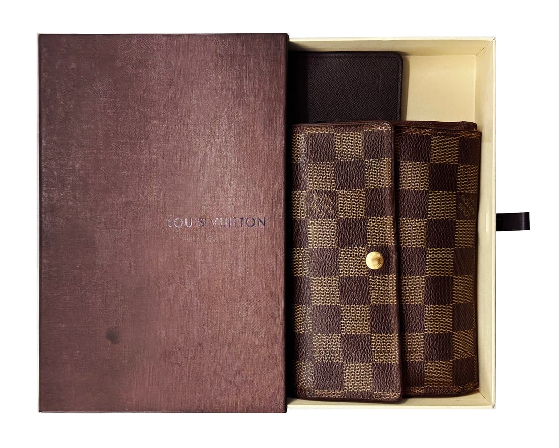 LOUIS VUITTON 'Damier Checkered Monogram Sarah' Canvas/Leather Wallet (1 of 13)