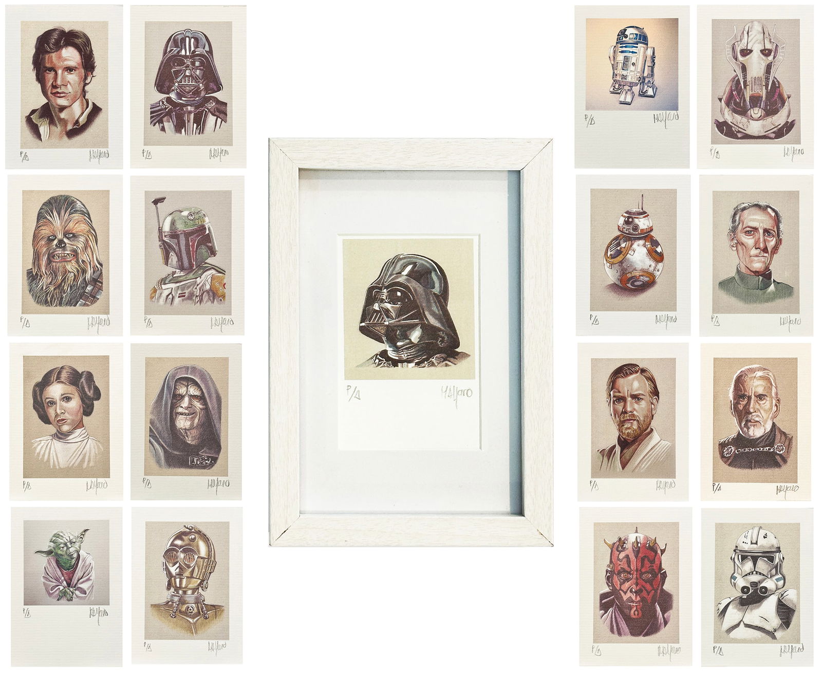 MIGUEL ANGEL RAY 'Star Wars: Cast Collection' Offset Litho 17-Print Set w/Frame (1 of 20)