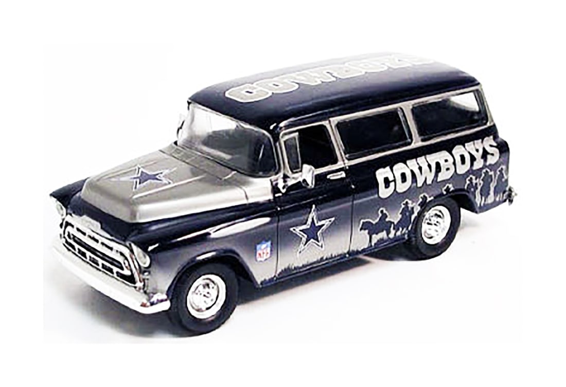 DALLAS COWBOYS 'Delivery Series' (2005) 1:25 Scale Logo Truck: 'Dallas Cowboys Delivery Series' by RC2/ERTL Collectibles, 2005 1:25 scale collectible truck. 7.5 x 3 x 3 Inches 19 x 7.6 x 7.6 Centimeters 10.6 x 4.8 x 4.8 Inches (box) Collectible die-cast 1957 Che
