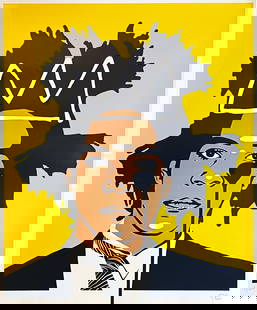 PURE EVIL 'Jean-Michel Basquiat's Nightmare' (2021) Screen Print: 'Jean-Michel Basquiat's Nightmare' by Pure Evil, 2021 Yellow variant. 33.5 x 27.5 Inches 85.1 x 70 Centimeters Screen print on 330gsm Fedrigoni fine art paper. Limited Edition of 200 (#5/200) Signed