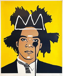 PURE EVIL 'Jean-Michel Basquiat's Nightmare' (2021) Screen Print: 'Jean-Michel Basquiat's Nightmare' by Pure Evil, 2021 Yellow variant. 33.5 x 27.5 Inches 85.1 x 70 Centimeters Screen print on 330gsm Fedrigoni fine art paper. Limited Edition of 200 (#5/200) Signed