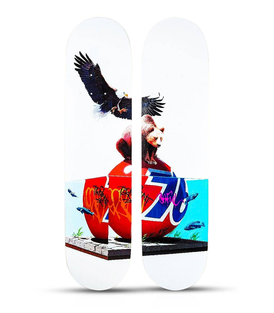 JOSH KEYES x Skateptych 'Lifted' (2017) Diptych Skateboard Deck Set (1 of 8)