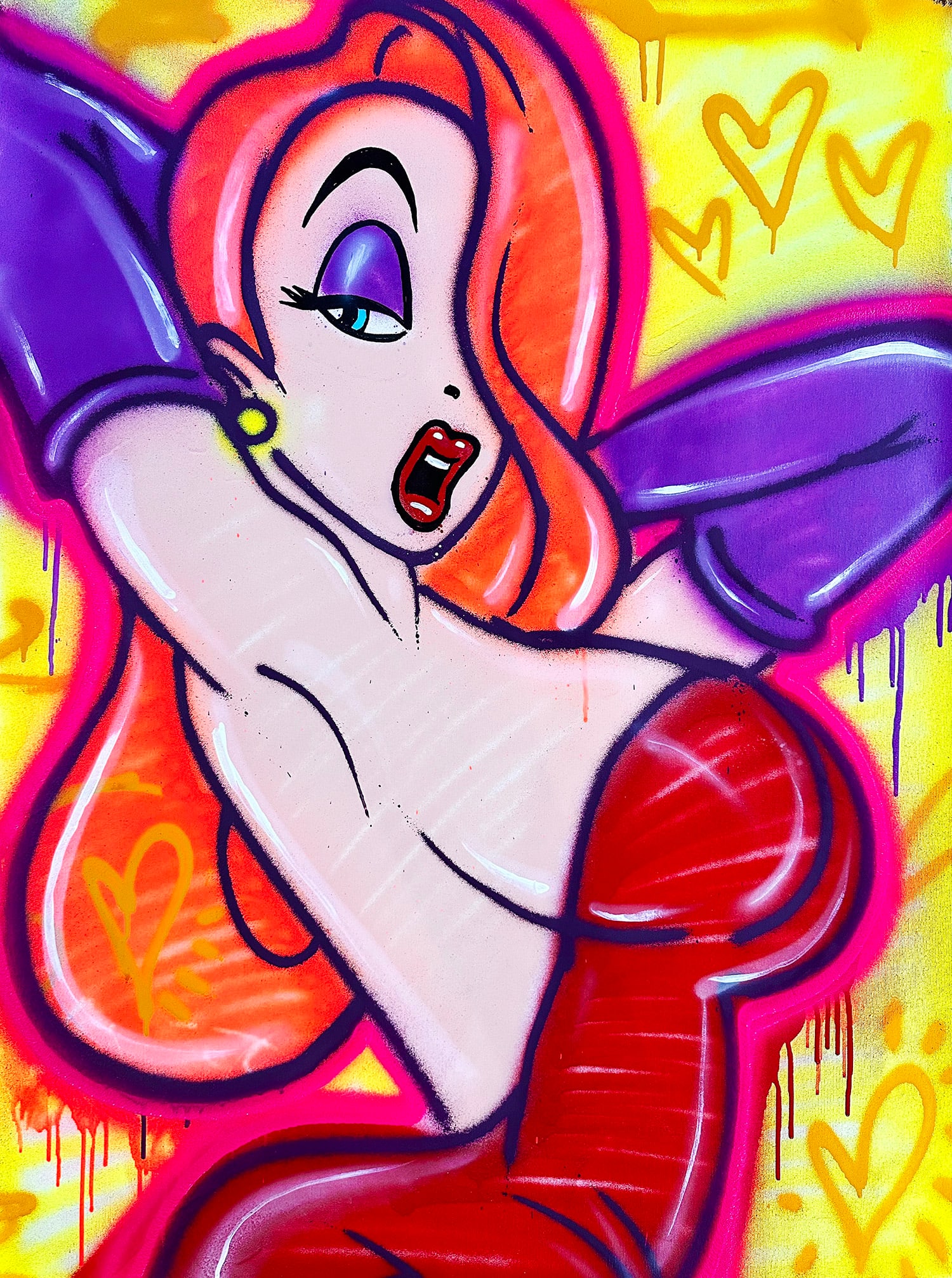 OUTSIDE 'Jessica Rabbit - Spray Paint Love' (2023) Original on Canvas (1 of 13)