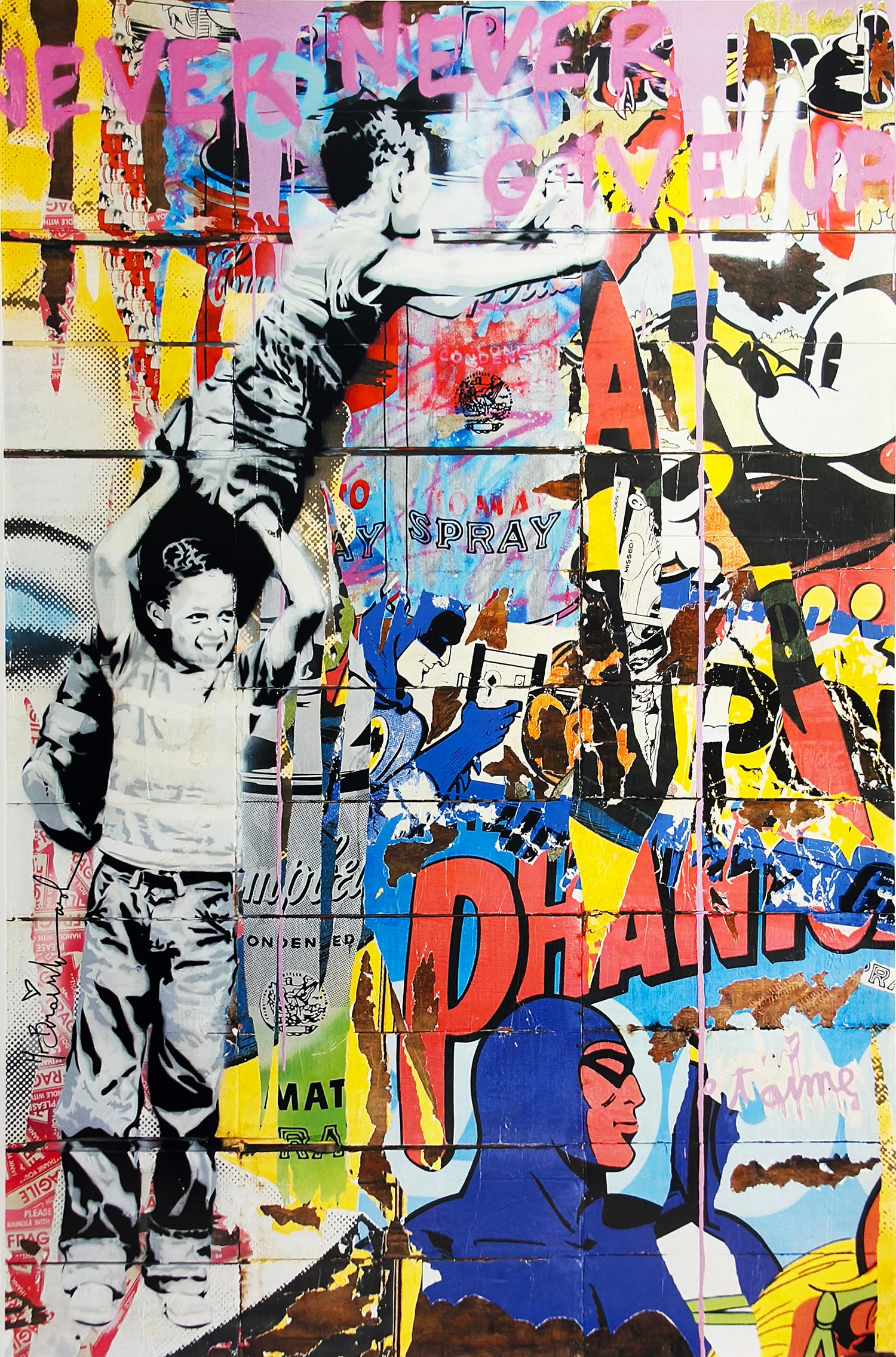 MR. BRAINWASH 'Never Give Up' (2011) Offset Lithograph (1 of 8)