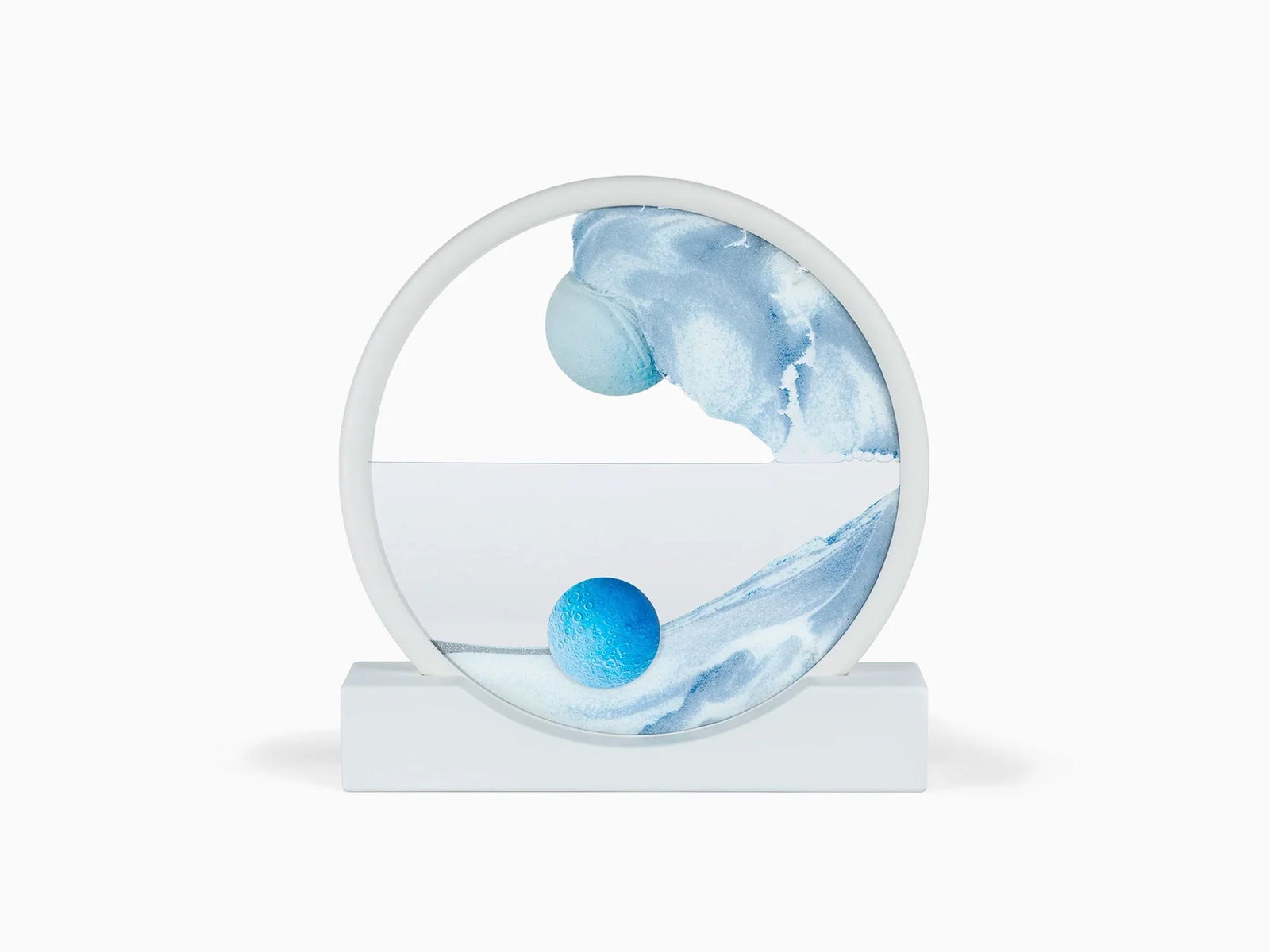 DANIEL ARSHAM 'Sand Circle' (2017) Designer Art Sculpture: ‘Sand Circle‘ by Daniel Arsham, 2017 Limited edition designer art sculpture. 10.2 Inches dia. 26 Centimeters dia. 12.8 x 10.7 x 2 Inches (box) Quartz and white sand in liquid and glass on