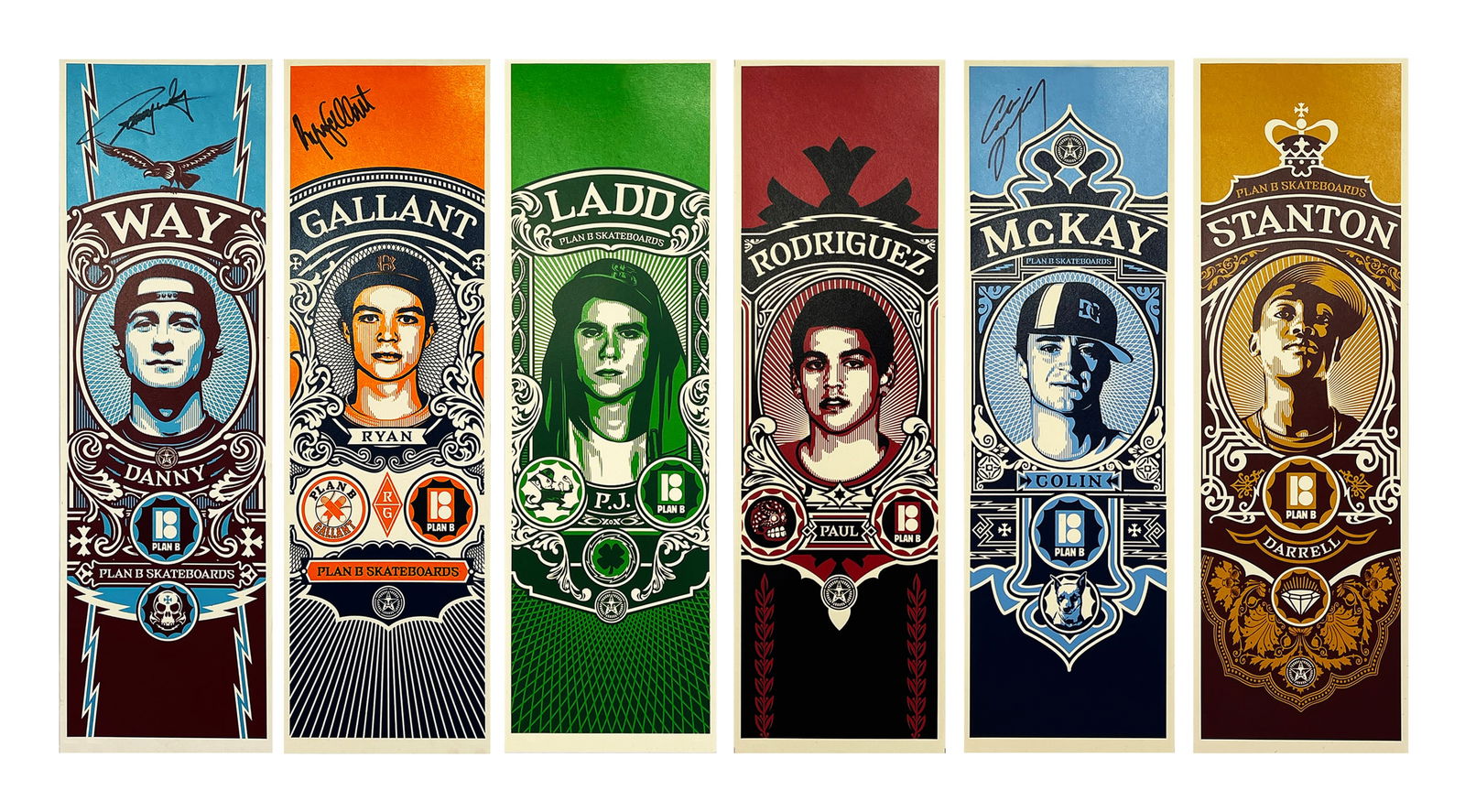 SHEPARD FAIREY 'Plan B Skateboards' (2005) Rare Screen Print Set (1 of 20)