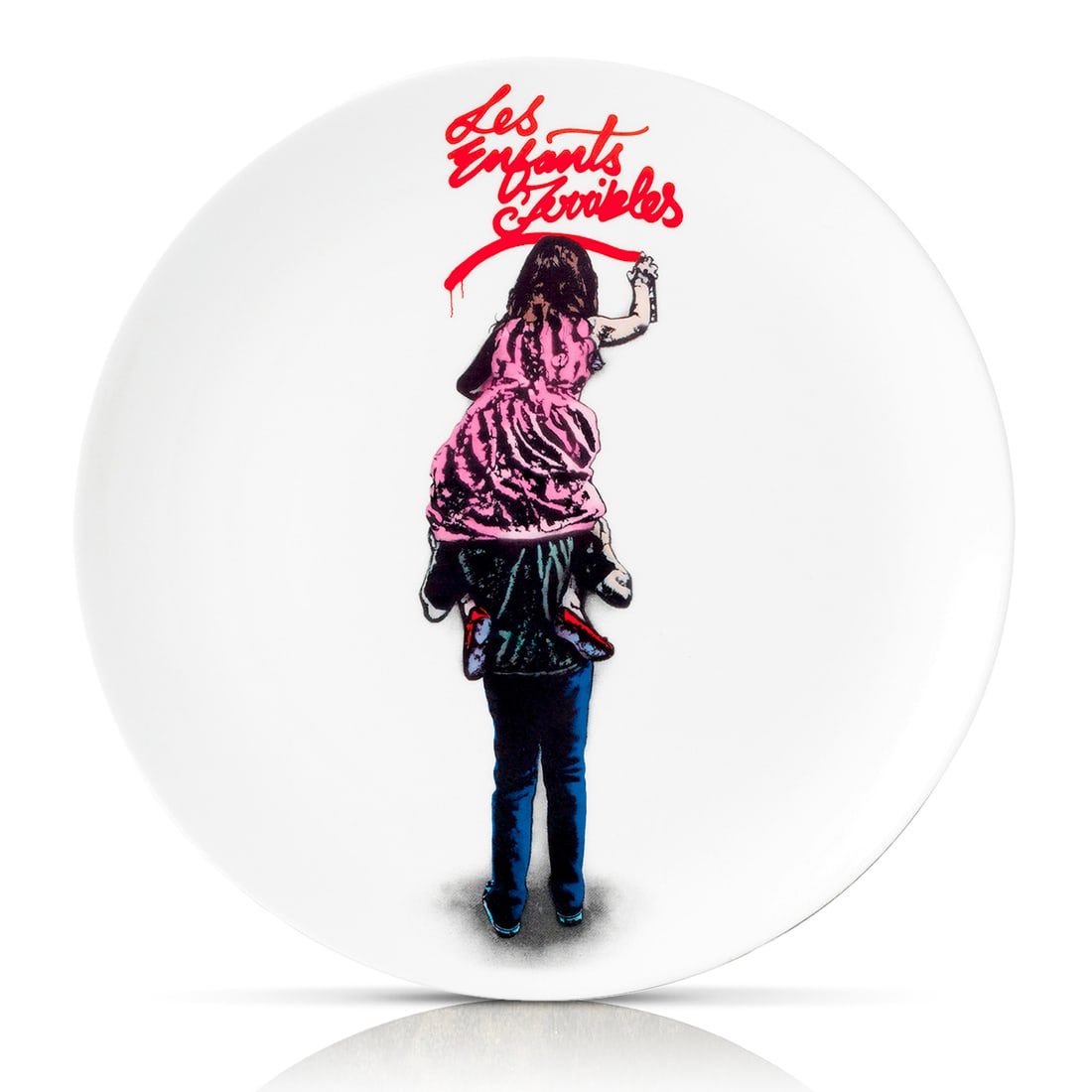 NICK WALKER 'Les Enfants Terribles' (2015) Royal Doulton LE Collectible Plate: 'Les Enfants Terribles' by Nick Walker, 2015 Limited Edition dinner plate celebrating Royal Doulton's 200th Anniversary. Based on the Walker's original brick wall street mural, 2014 (see photo). (Not