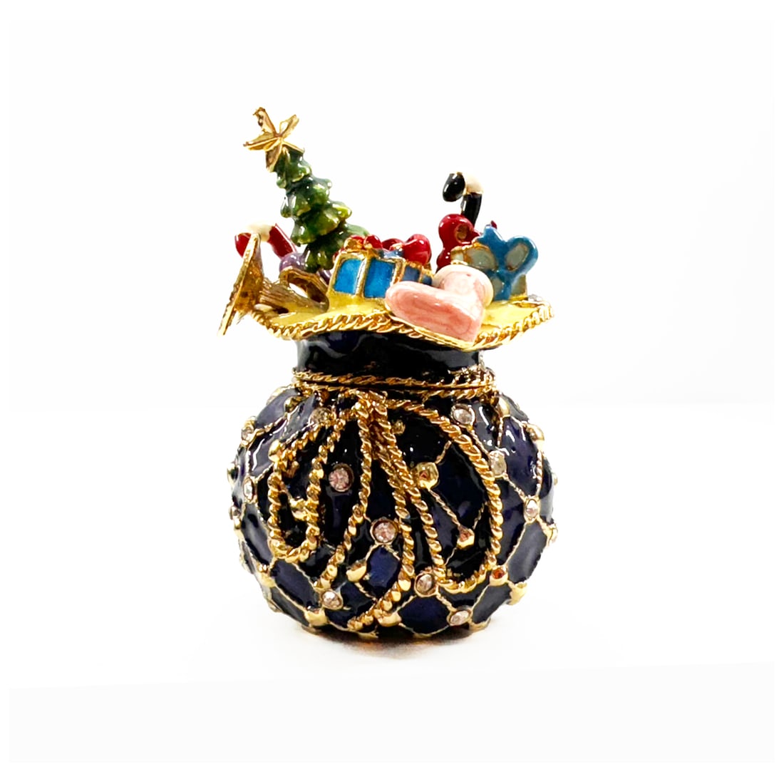 CIEL COLLECTABLES 'Santa's Gift Bag' (2020) Hand-Painted Enamel & Swarovski Crystals (1 of 7)