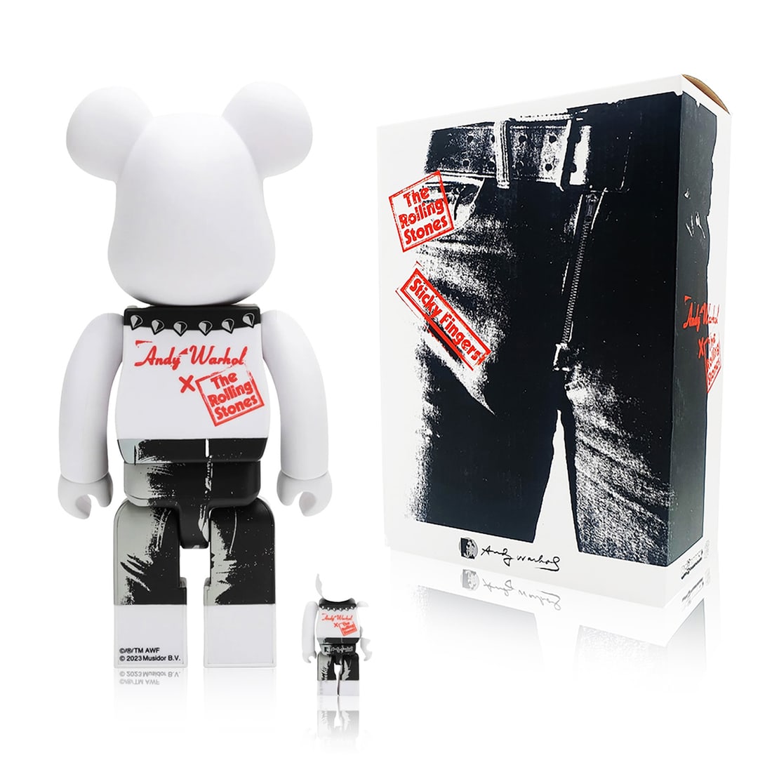 ANDY WARHOL x Be@rbrick 'Rolling Stones: Sticky Fingers' (2023) Designer Art Figure Set (1 of 9)