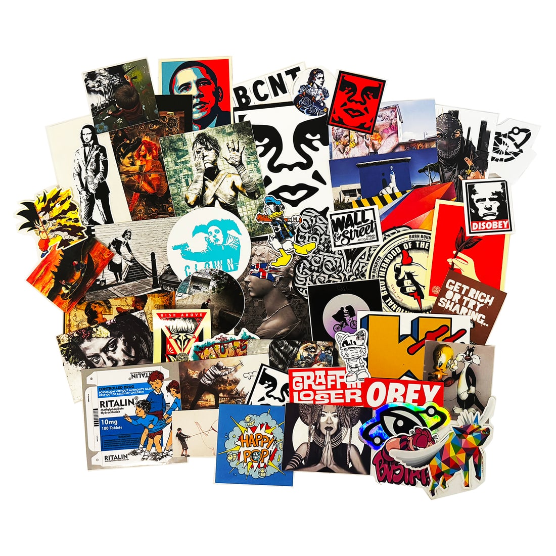 STREET ART 'Sticker Collection' 47 Artist-Themed Stickers + Postcards (1 of 4)