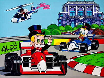 ALEC MONOPOLY (after) 'Monaco Grand Prix' (2024) Giclee on Canvas: ‘Monaco Grand Prix’ by Alec Monopoly, 2024 Vibrant reproduction print of the artist's newest release on canvas. 24 x 36 Inches 61 x 91.4 Centimeters High-quality giclee print on vinyl canv