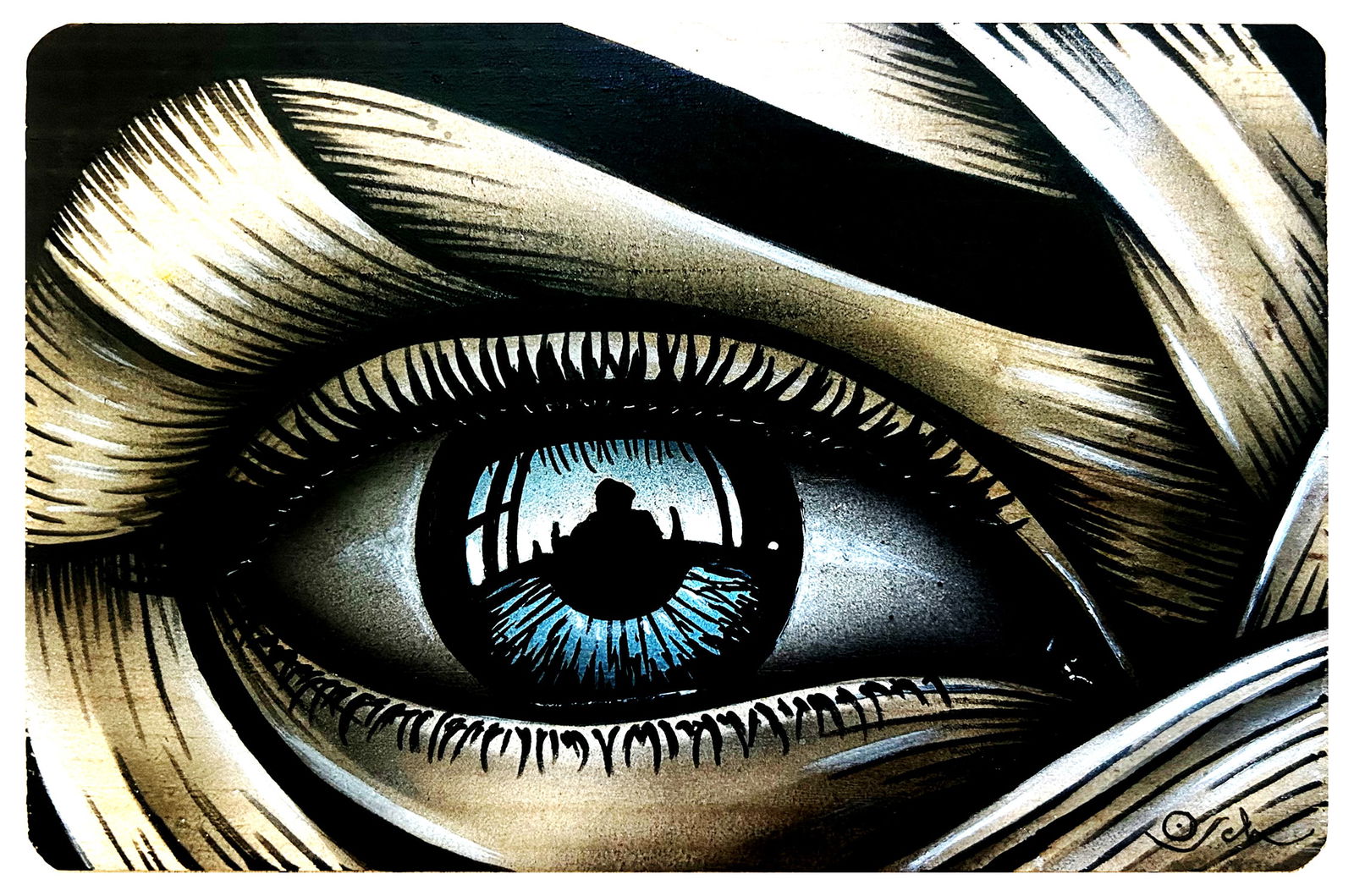 OTTO SCHADE 'Eye 1TJ' (2021) Hand-Painted Original on Wood (1 of 8)