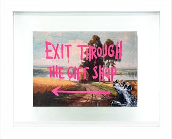 MR. BRAINWASH x BANKSY 'Exit Through the Gift Shop' (2022) Original (framed) Postcard
