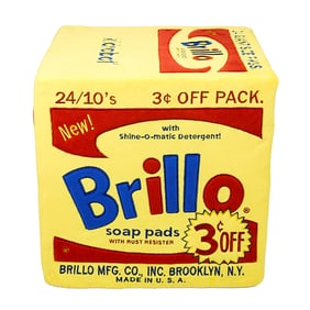 ANDY WARHOL 'Brillo Box' (2022) Large Plush Cube Collectible