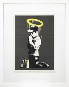 BANKSY 'Forgive Us Our Trespassing' (2010) 2-Sided Custom Framed Lithograph
