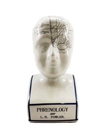 L.N. FOWLER 'Phrenology' Porcelain Head Sculpture