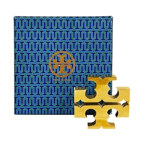 TORY BURCH 'Logo' (2015) Solid Brass Designer Paperweight