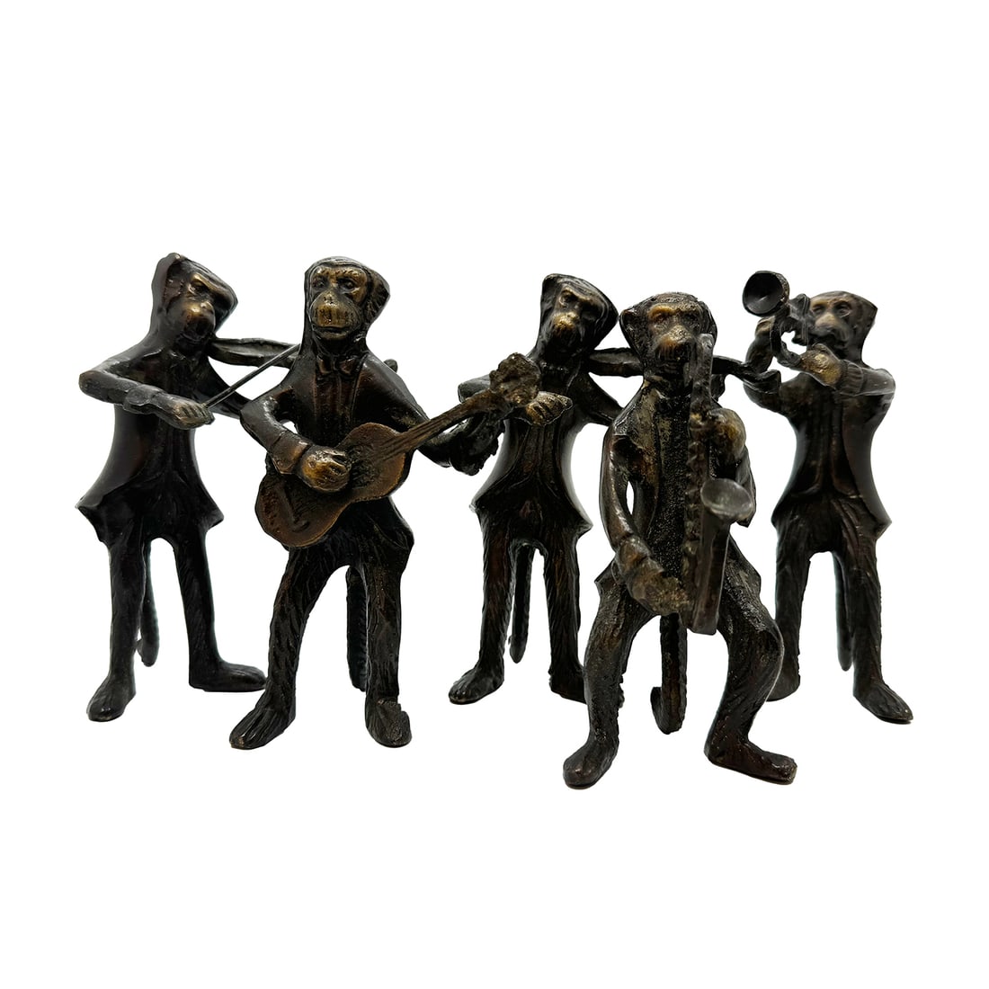 BOMBAY CO. 'Monkey Musicians' Brass Decorative Figures (1 of 7)